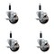Service Caster 3'' SS Maroon Poly Swivel 3/4'' Expanding Stem Caster Set with Brake, 4PK SCC-SSEX20S314-PPUB-MRN-TLB-34-4 - alternate 1